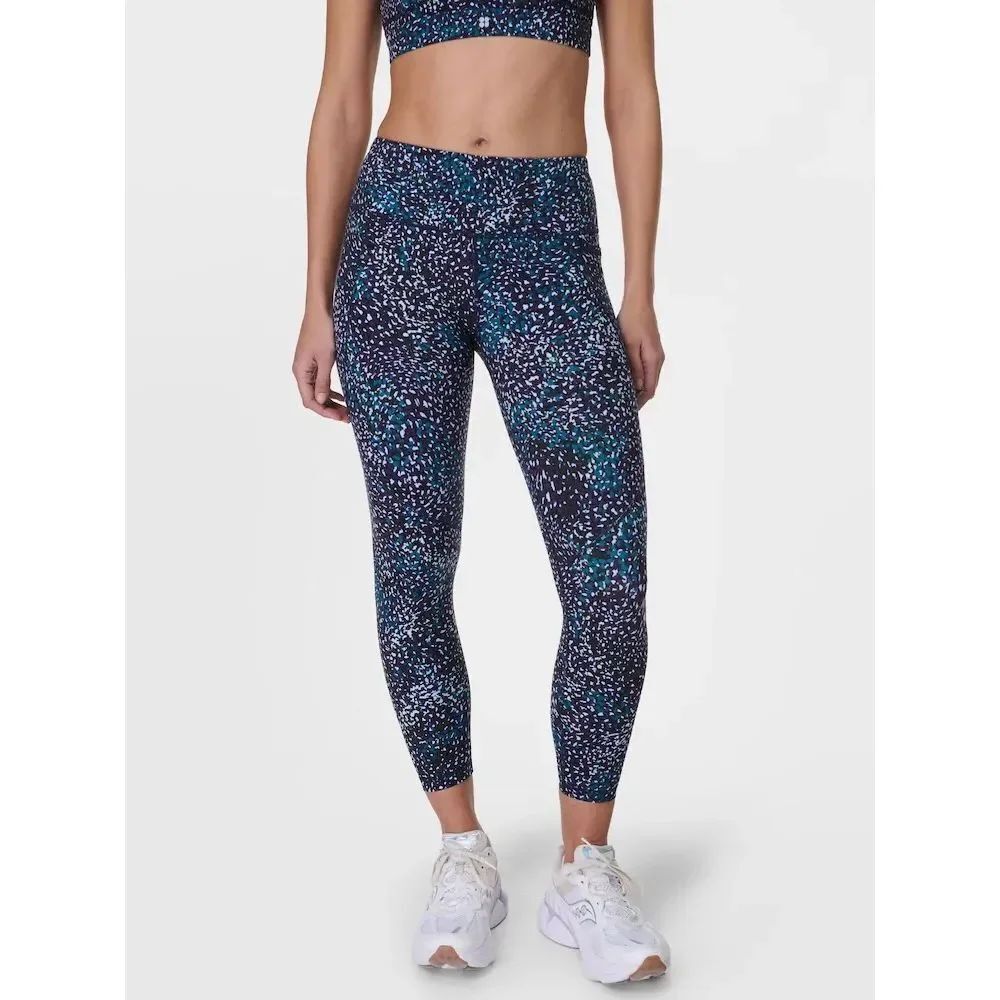 Sweaty Betty NWT Stretch Sculpt All Sport Power 7/8 Workout Leggings Blue Aurora